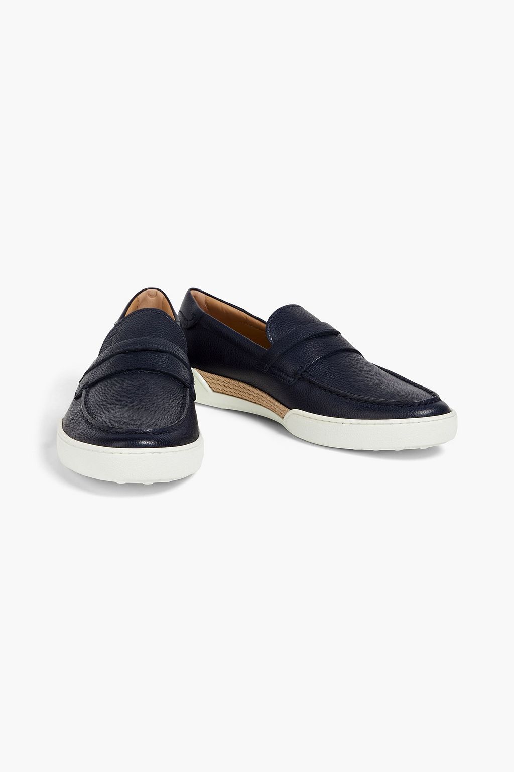 TOD'S Pebbled-leather loafers | THE OUTNET