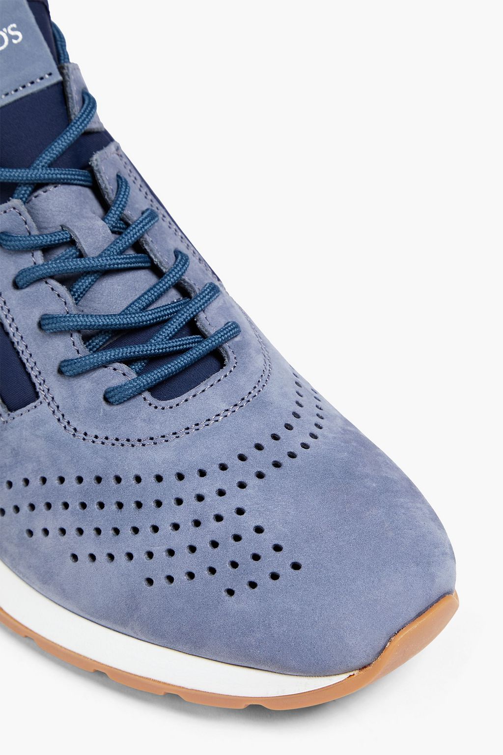 TOD'S Perforated neoprene and nubuck sneakers