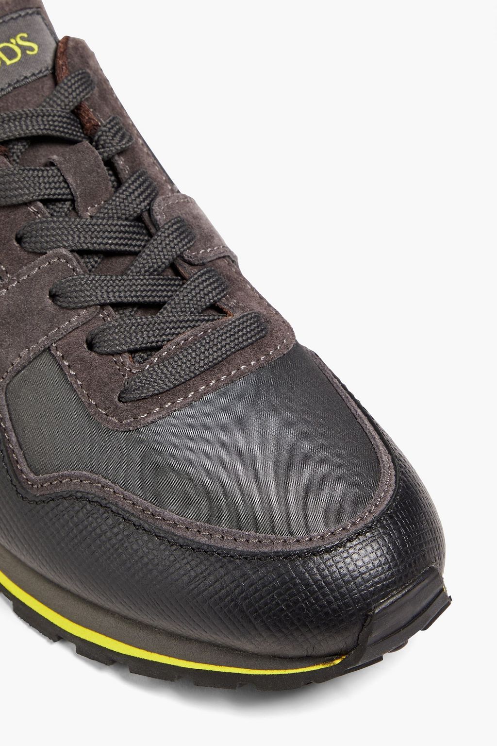 TOD'S Textured-leather, suede and shell sneakers
