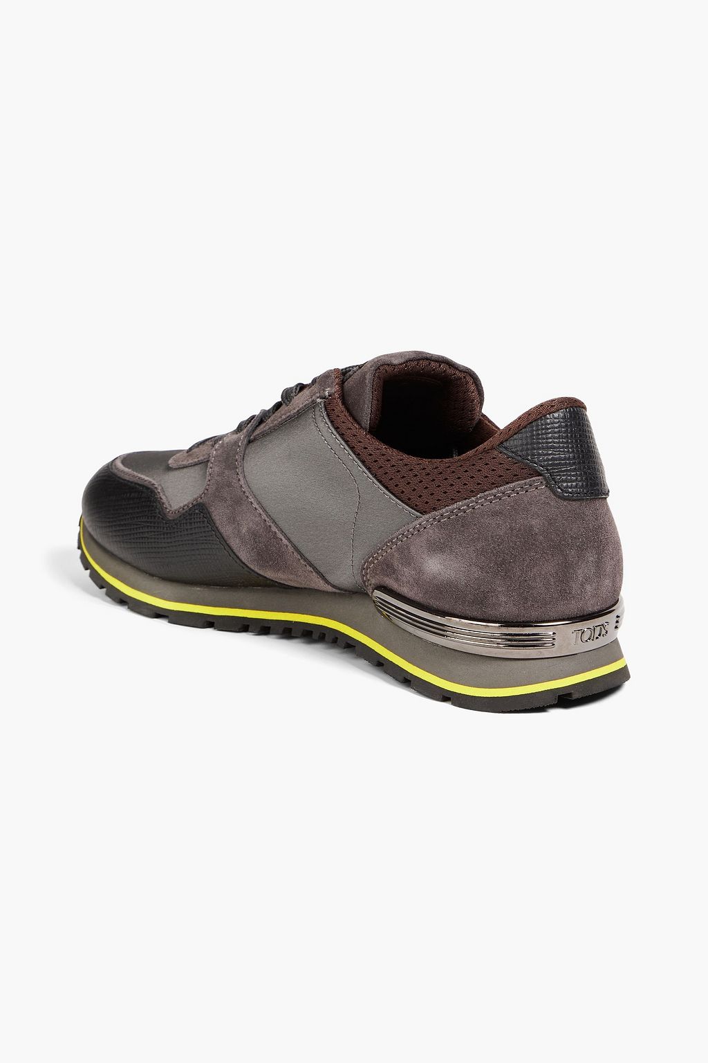 TOD'S Textured-leather, suede and shell sneakers