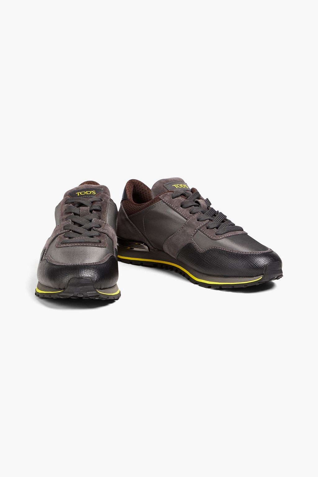 TOD'S Textured-leather, suede and shell sneakers