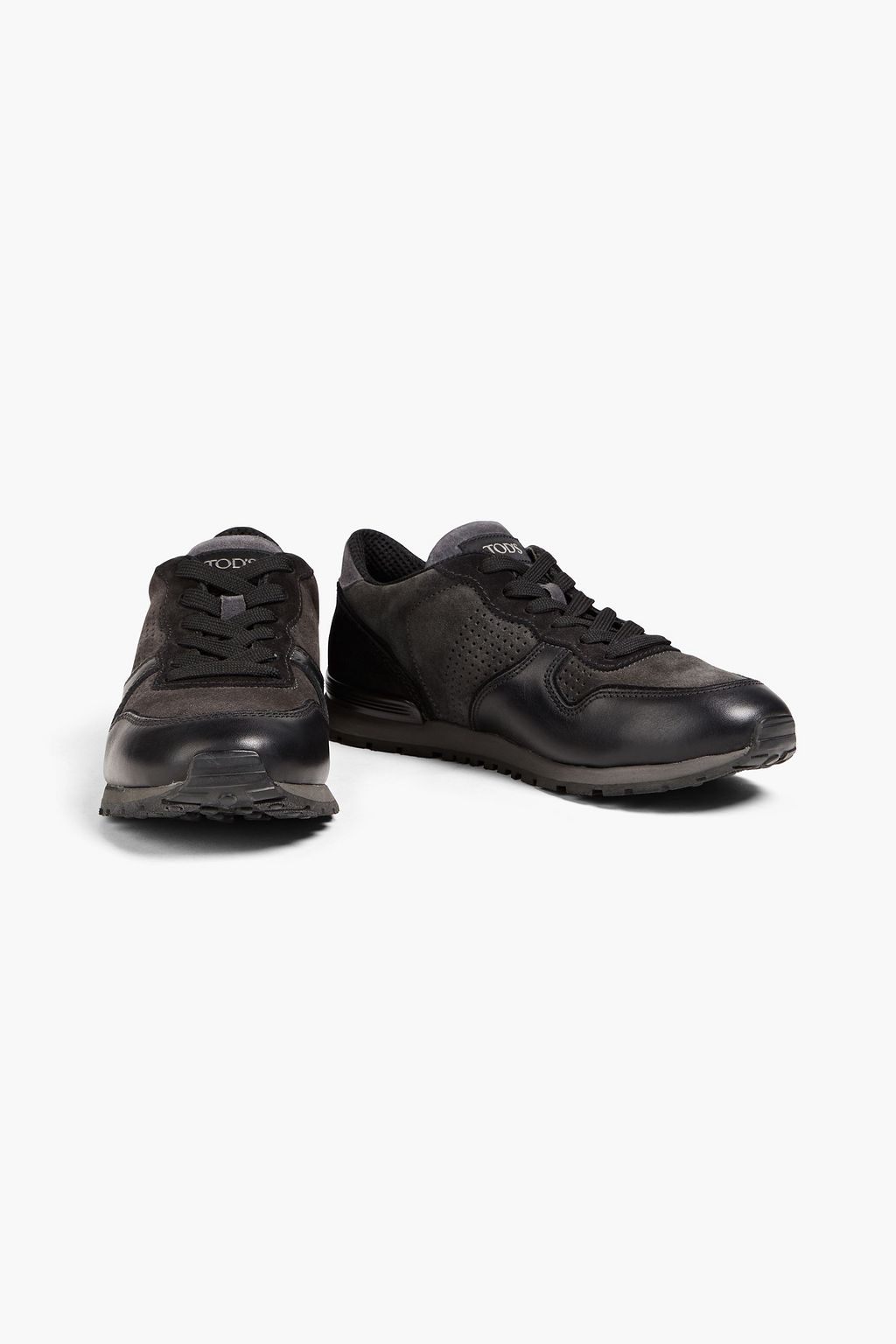 TOD'S Perforated suede and leather sneakers