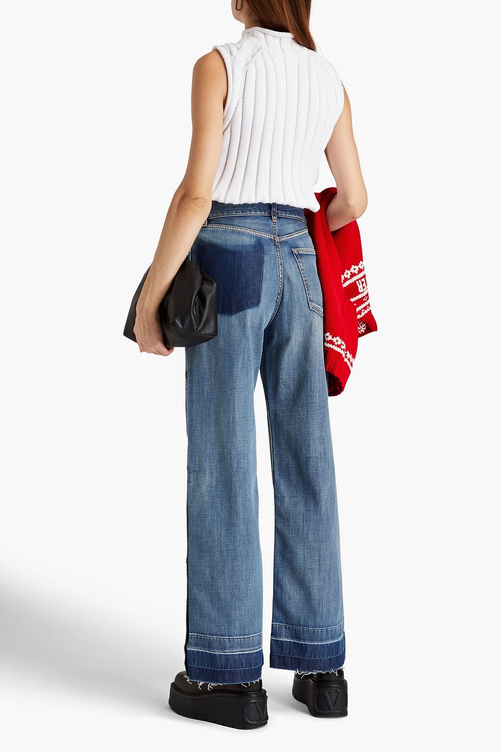 REDVALENTINO High-rise wide-leg jeans