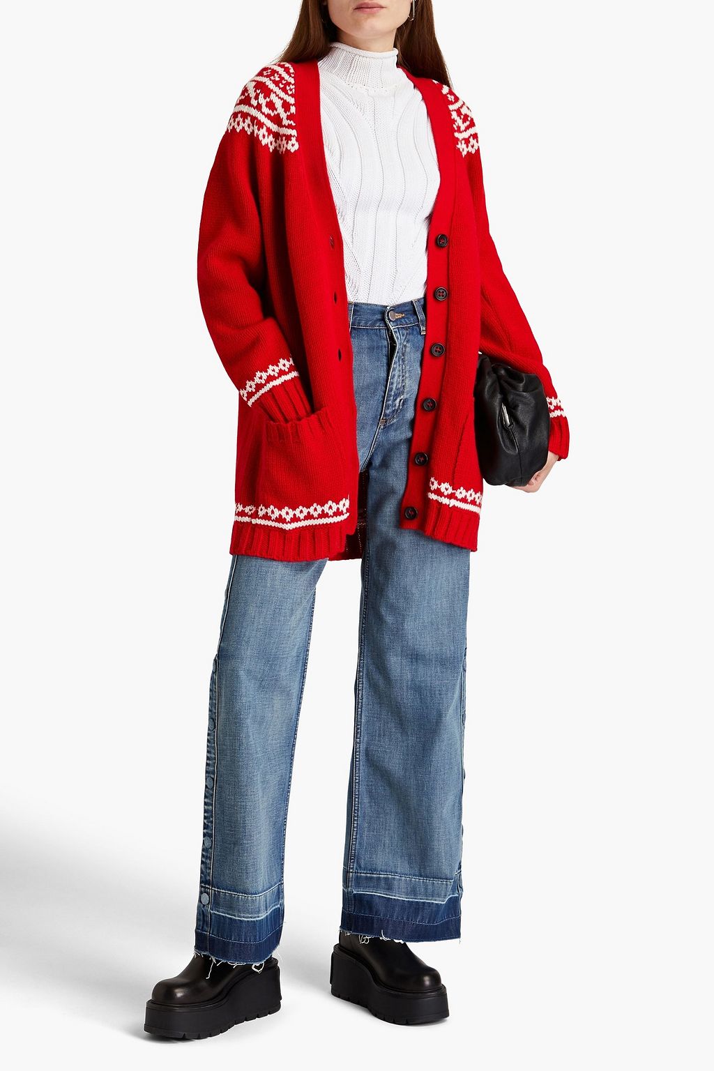 REDVALENTINO High-rise wide-leg jeans