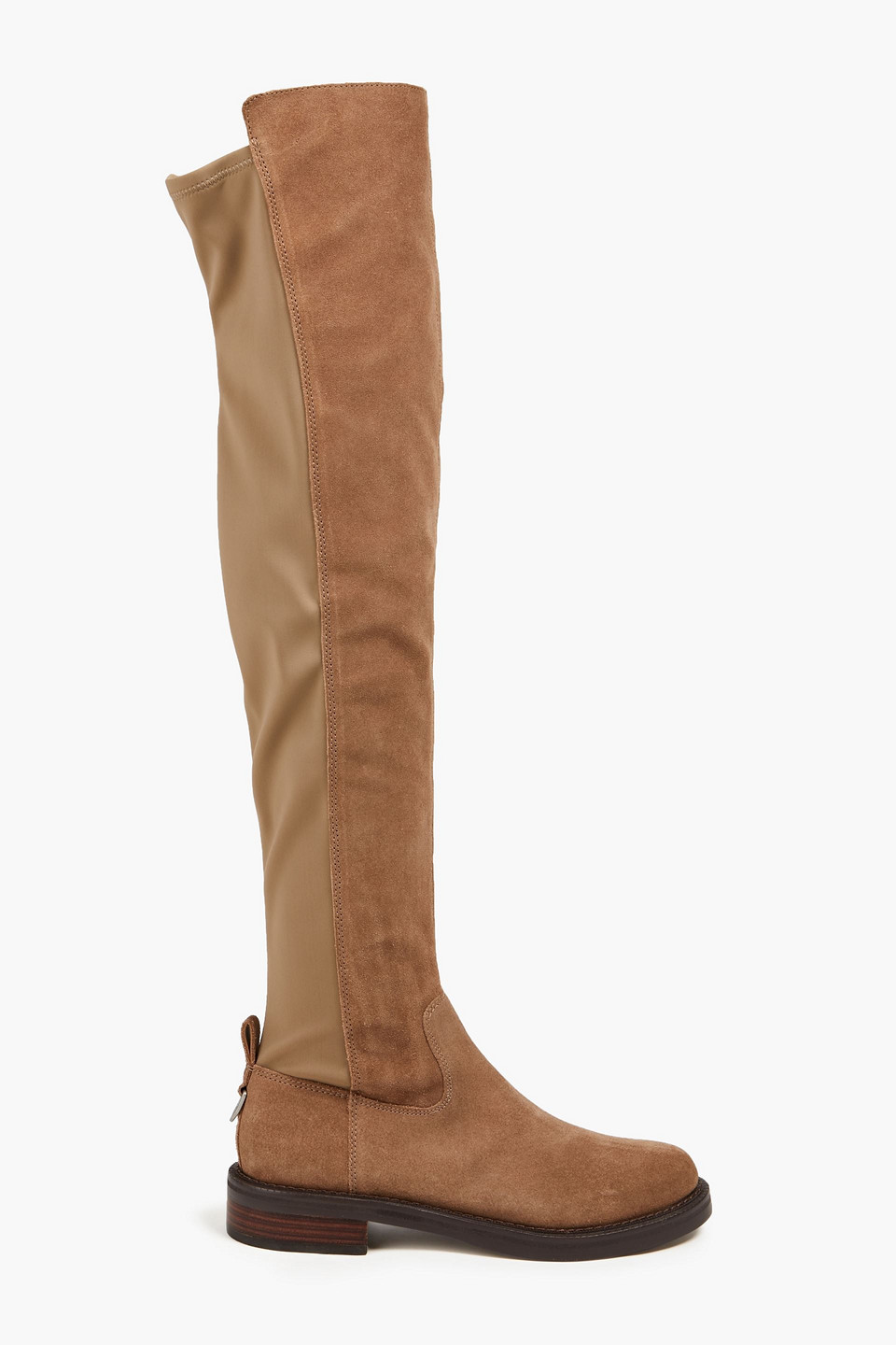 Sam Edelman Narisa Suede And Neoprene Over-the-knee Boots In Brown