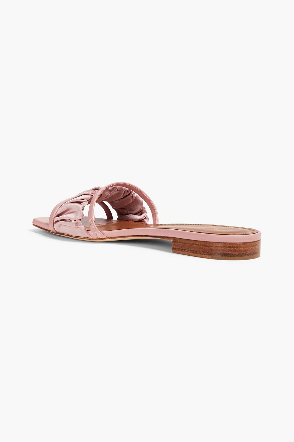 MALONE SOULIERS 데미 개더 디테일 새틴 슬라이드 샌들