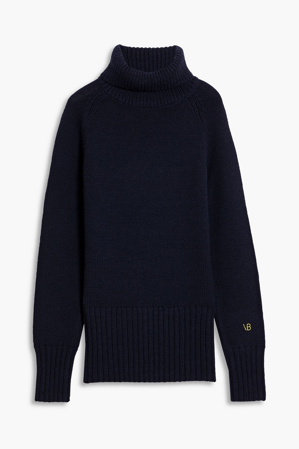 Victoria Beckham Wool Turtleneck Jumper In Midnight Blue