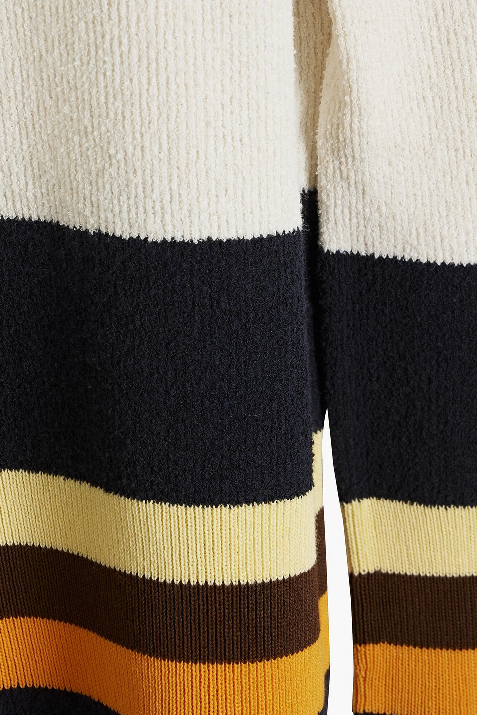 Victoria Beckham Striped Stretch Cotton-blend Sweater In Ecru