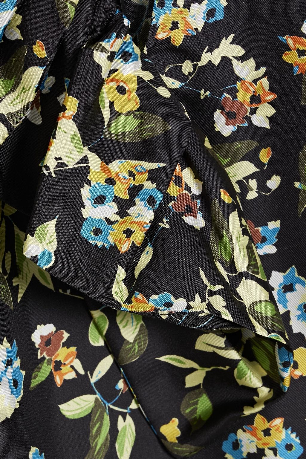 VICTORIA BECKHAM Ruffled floral-print silk-twill dress