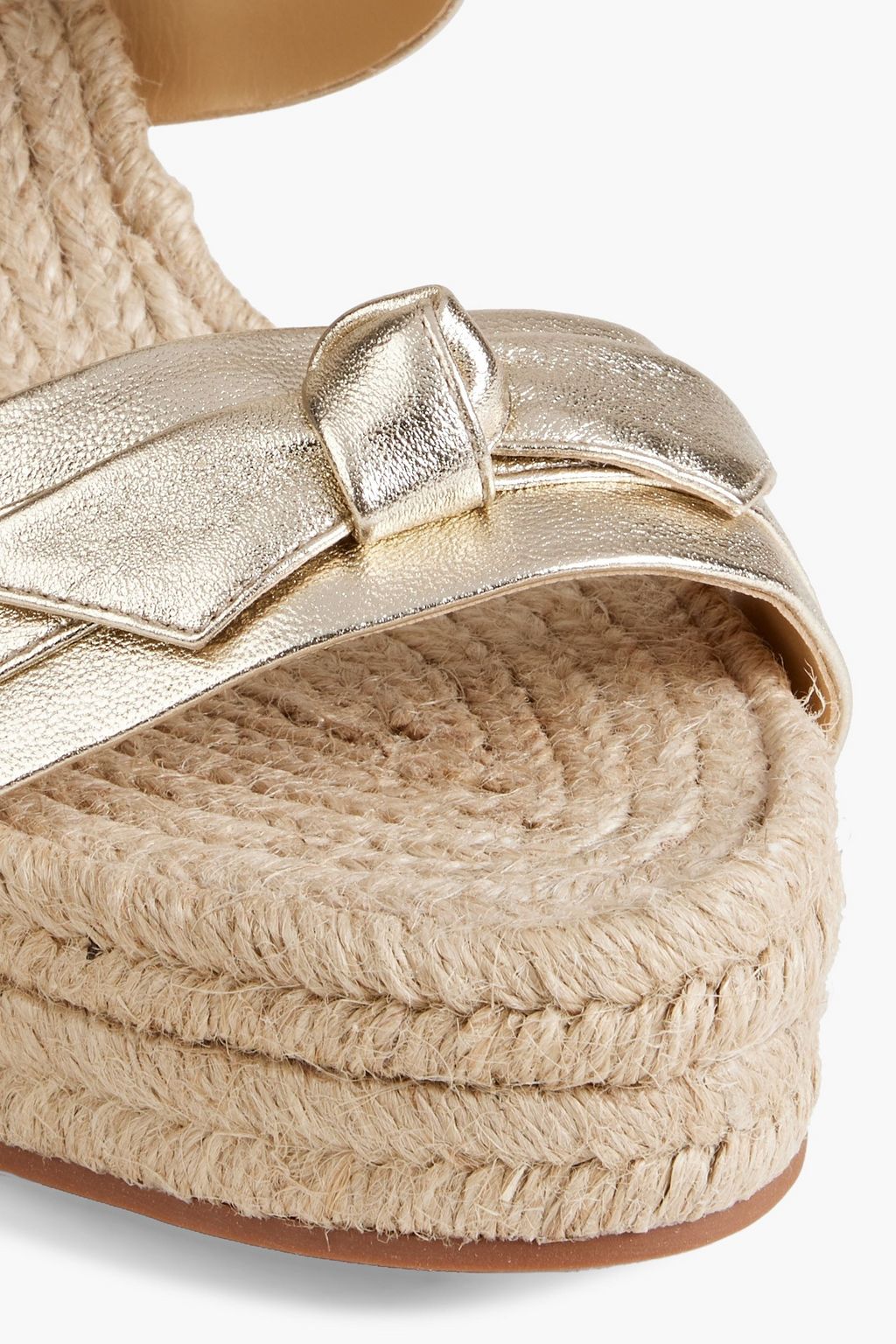 ALEXANDRE BIRMAN حذاء ميول إسبادريل «كلاريتا» مصنوع من الجلد ومزين بربطة بشكل فراشة مع كعب ويدج مقاس 75