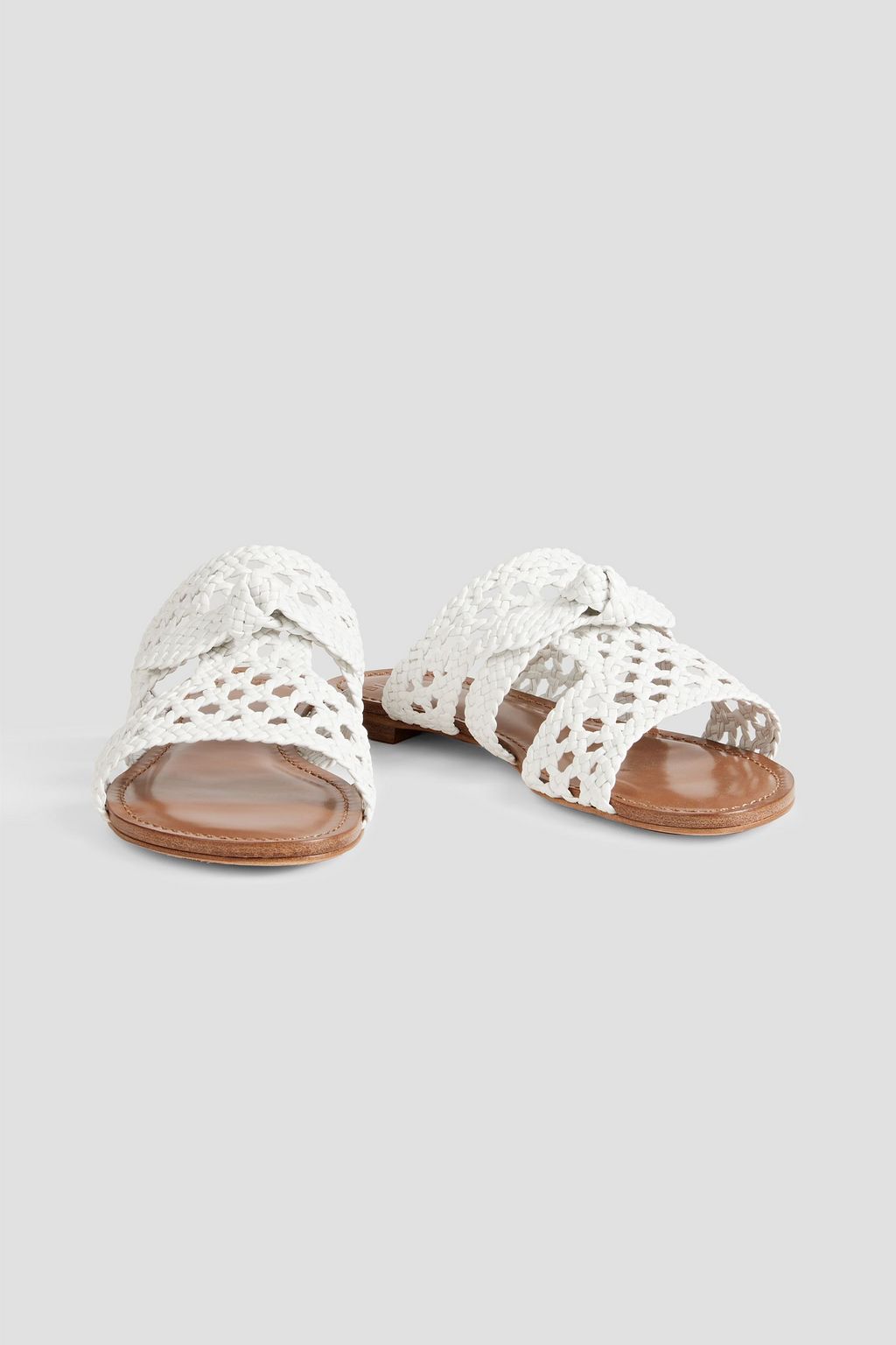 ALEXANDRE BIRMAN Clarita bow-embellished woven leather sandals