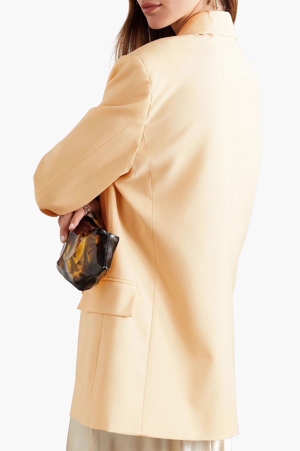 ENVELOPE1976 Lyon double-breasted satin-trimmed wool-crepe blazer