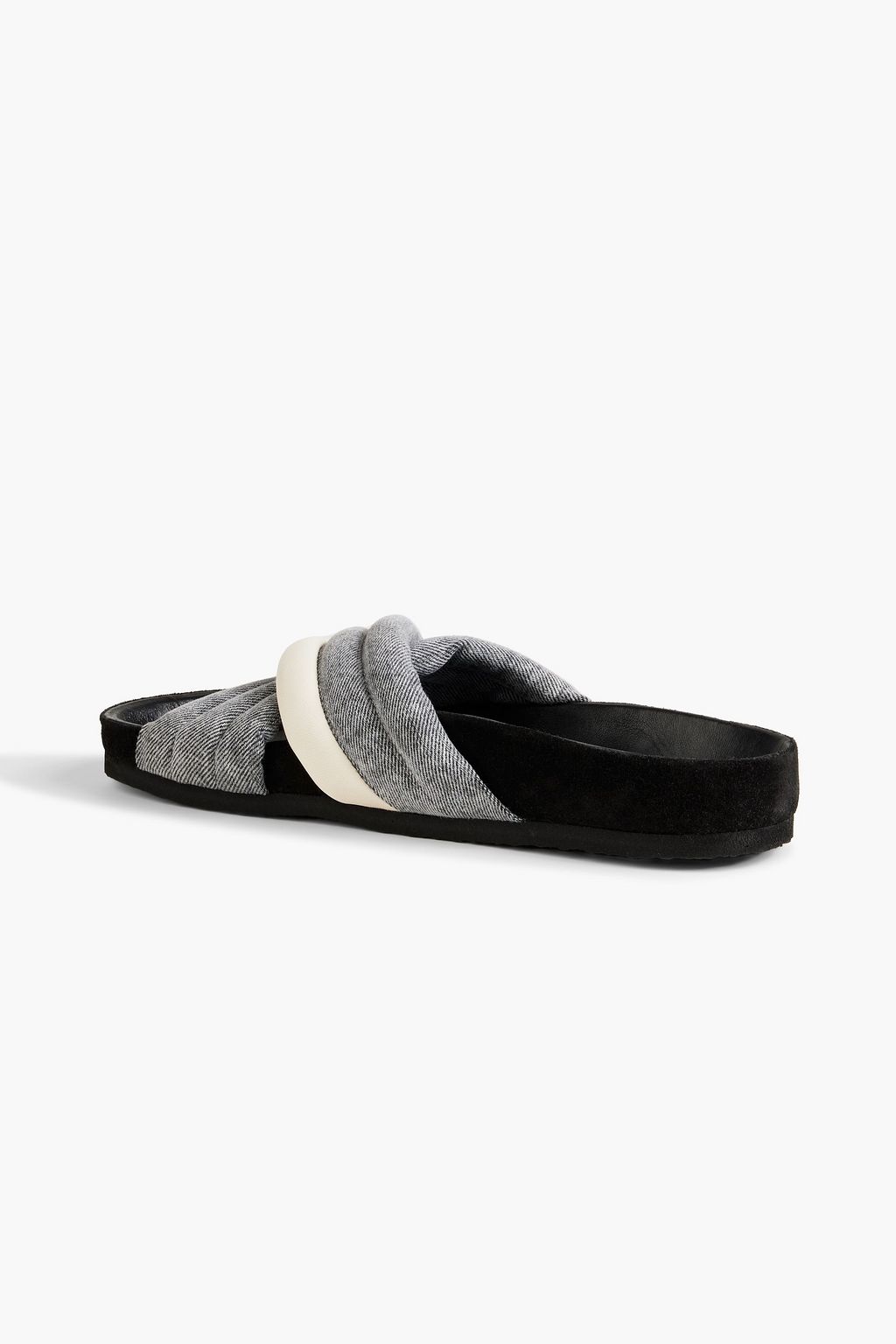 ISABEL MARANT Holden denim and leather slides