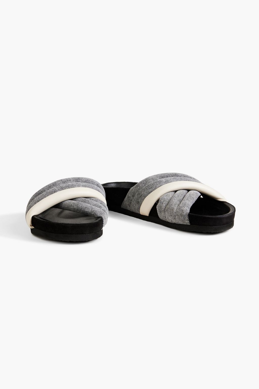 ISABEL MARANT Holden denim and leather slides