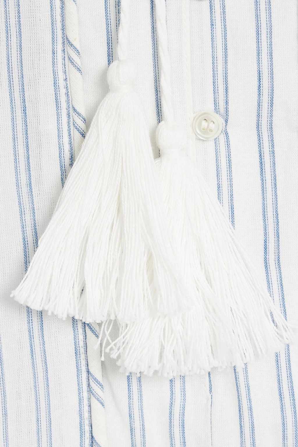 JOIE Dracha gathered striped cotton blouse