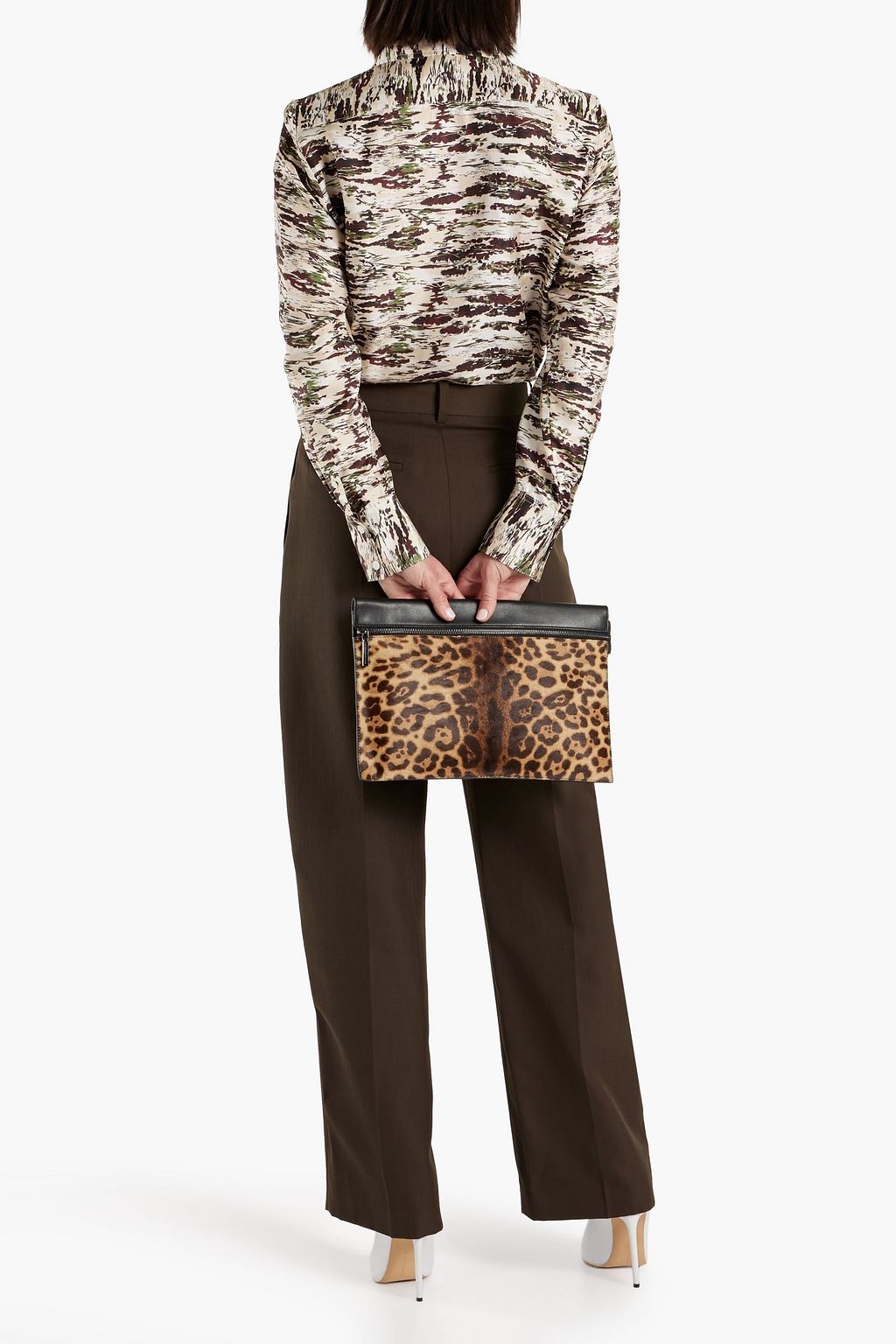 VICTORIA BECKHAM Pleated wool-twill straight-leg pants