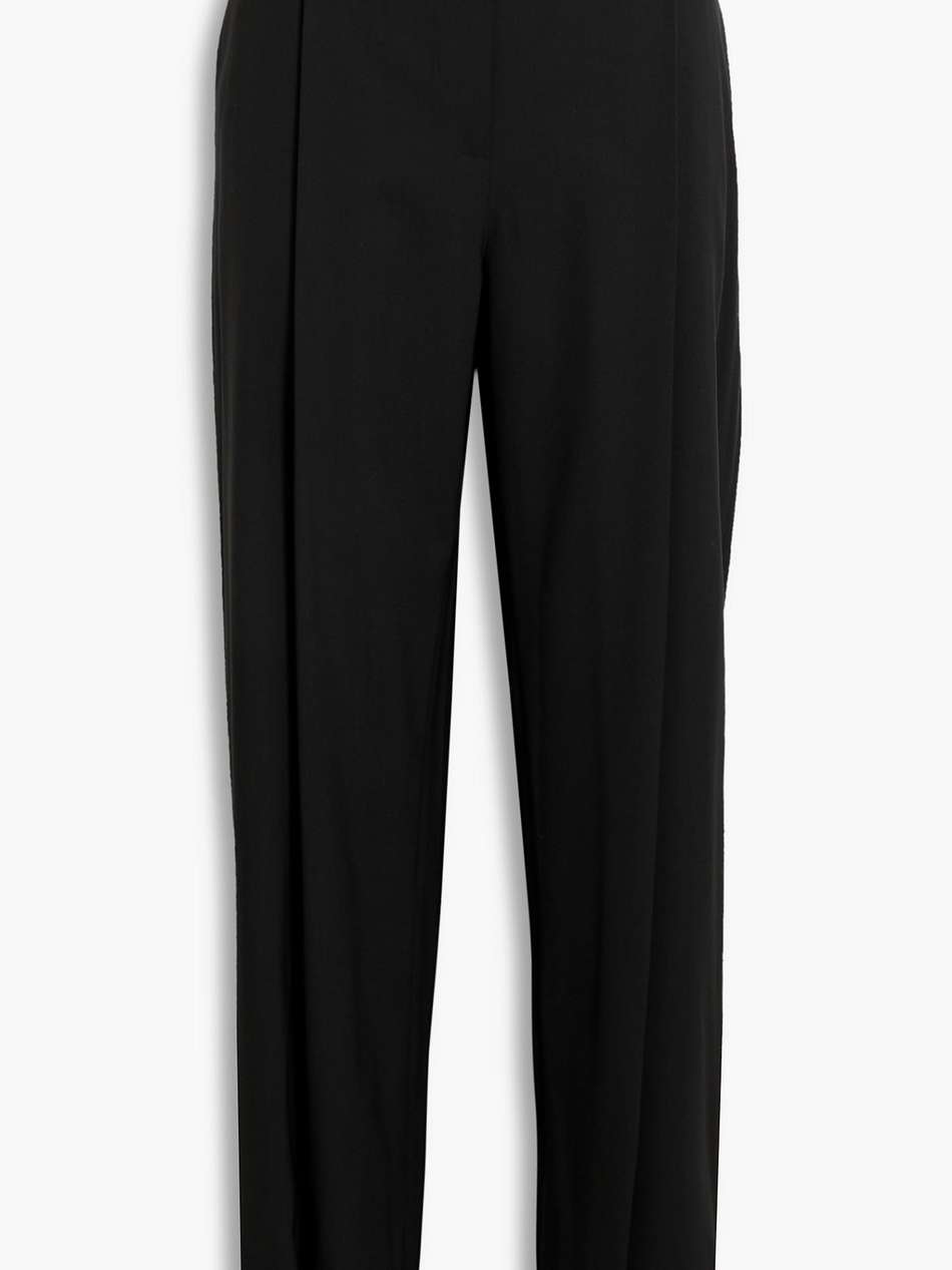 pleated wool wide-leg pants