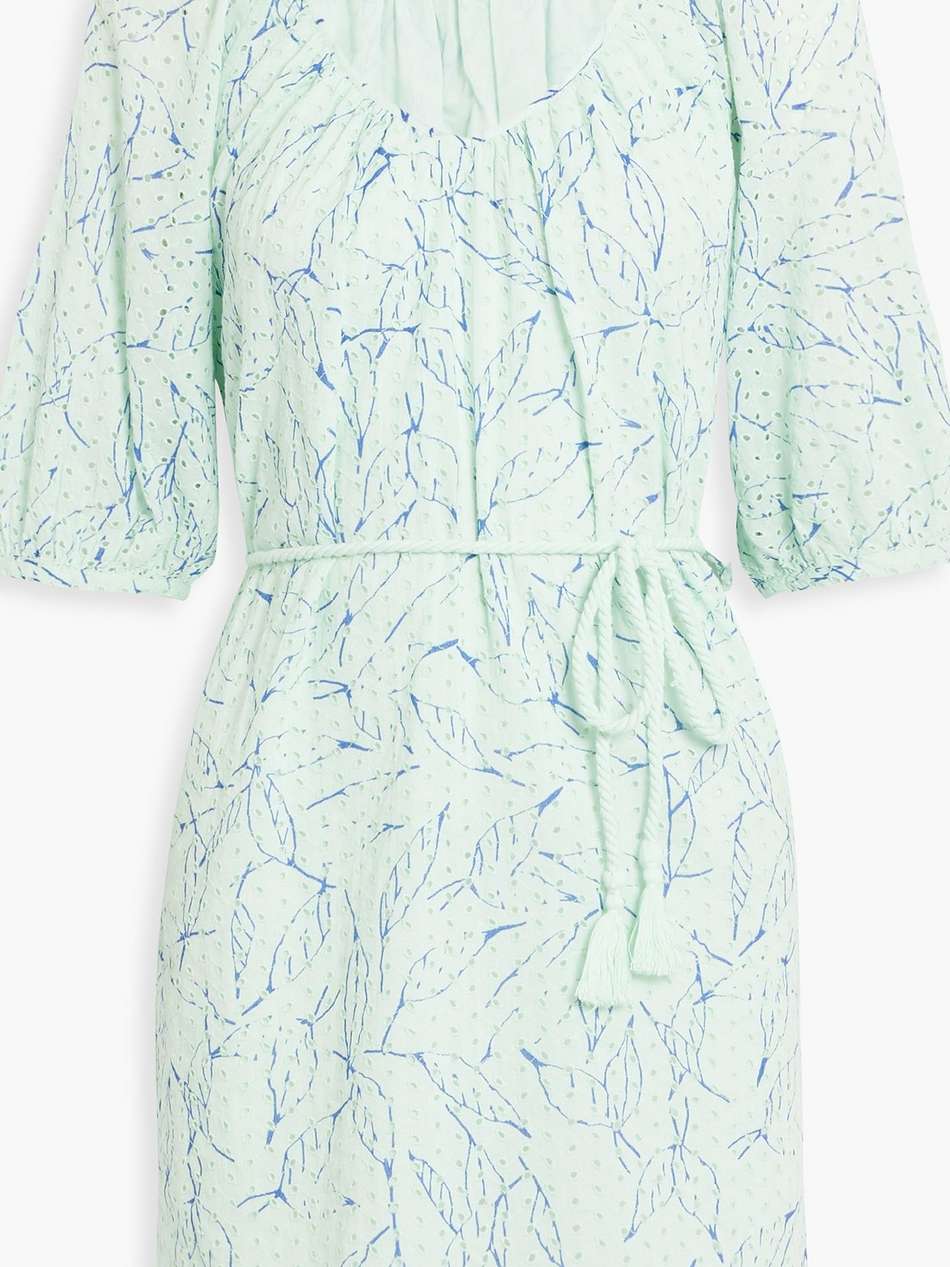 tilman printed broderie anglaise cotton mini dress