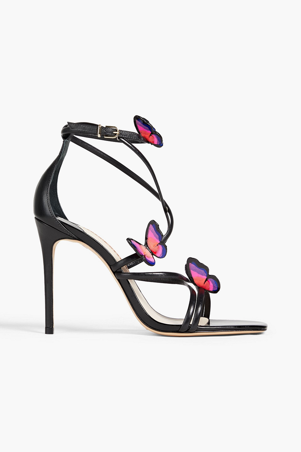 Shop Sophia Webster Riva Embellished Patent-leather Sandals In Black