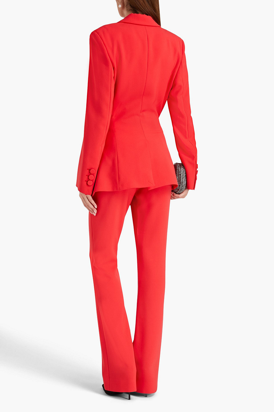 Semsem - Doppelreihiger Blazer Aus Crêpe Mit Cut-outs Und Schößchen - Rot - It 46 
