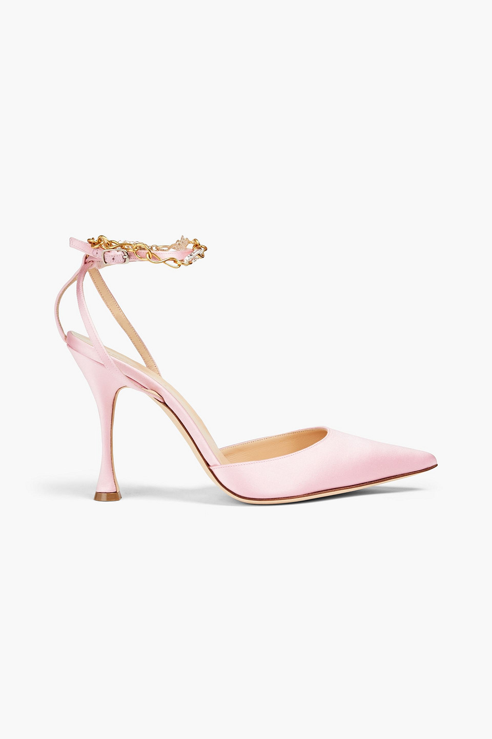 Magda Butrym Embellished Satin Pumps In Pink