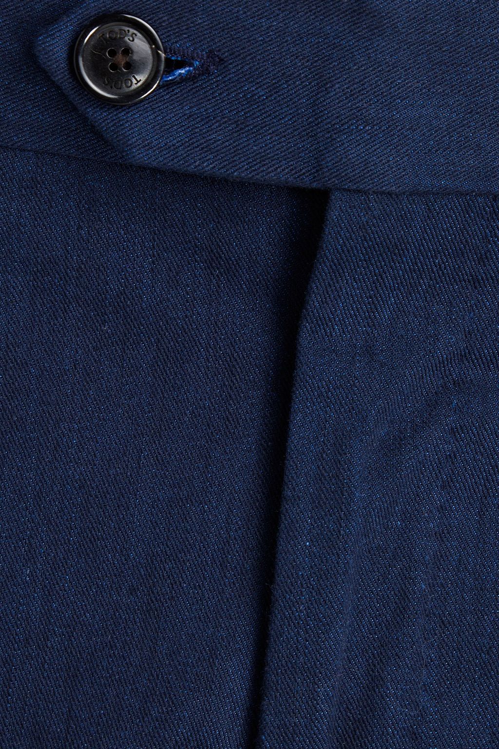 TOD'S Slim-fit pleated stretch-cotton twill pants