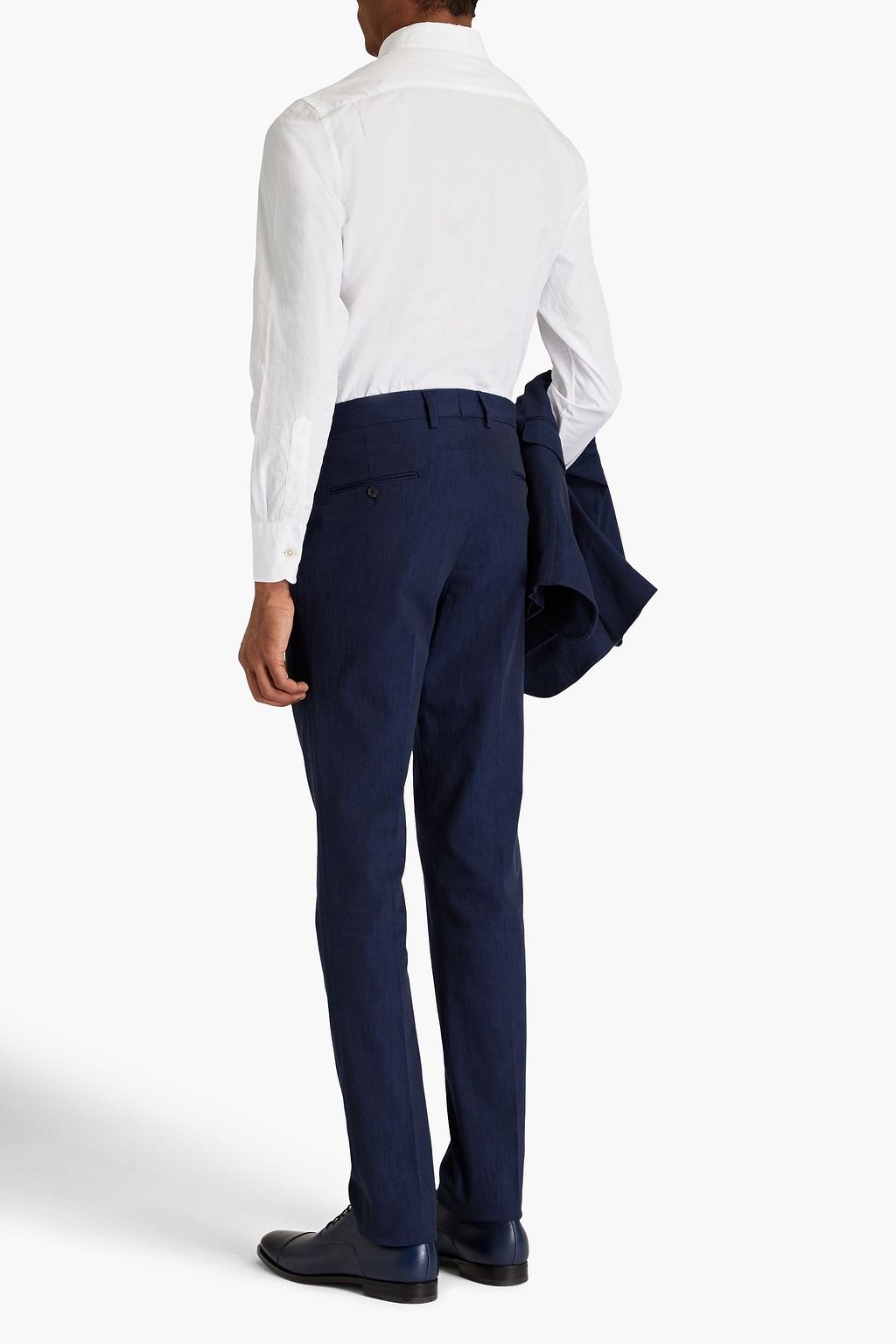 TOD'S Slim-fit pleated stretch-cotton twill pants