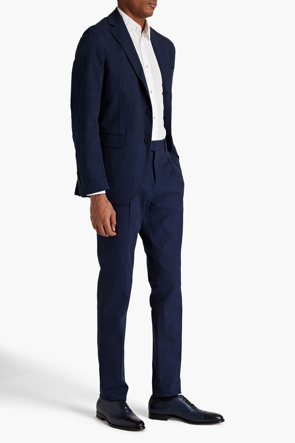 TOD'S Slim-fit pleated stretch-cotton twill pants