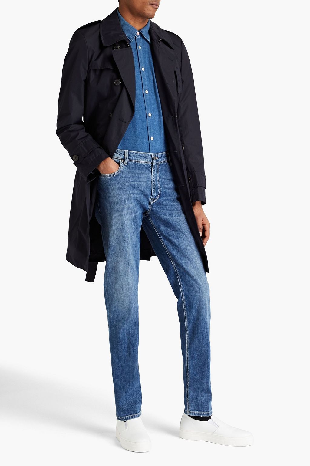 TOD'S Slim-fit faded denim jeans