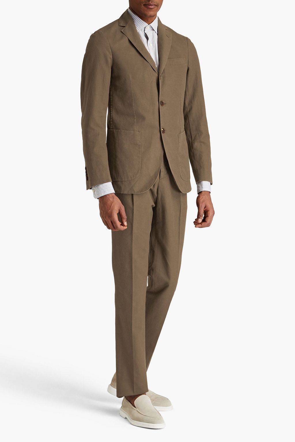 TOD'S Cotton and linen-blend canvas blazer