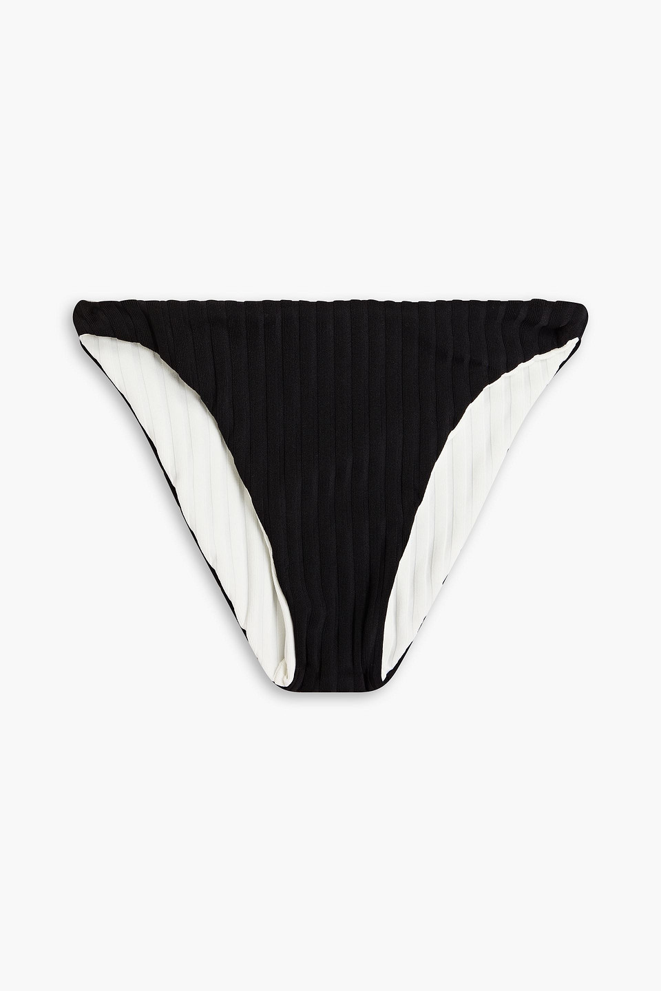 Solid & Striped Annabelle Reversible Ribbed Low-rise Bikini Briefs In Black