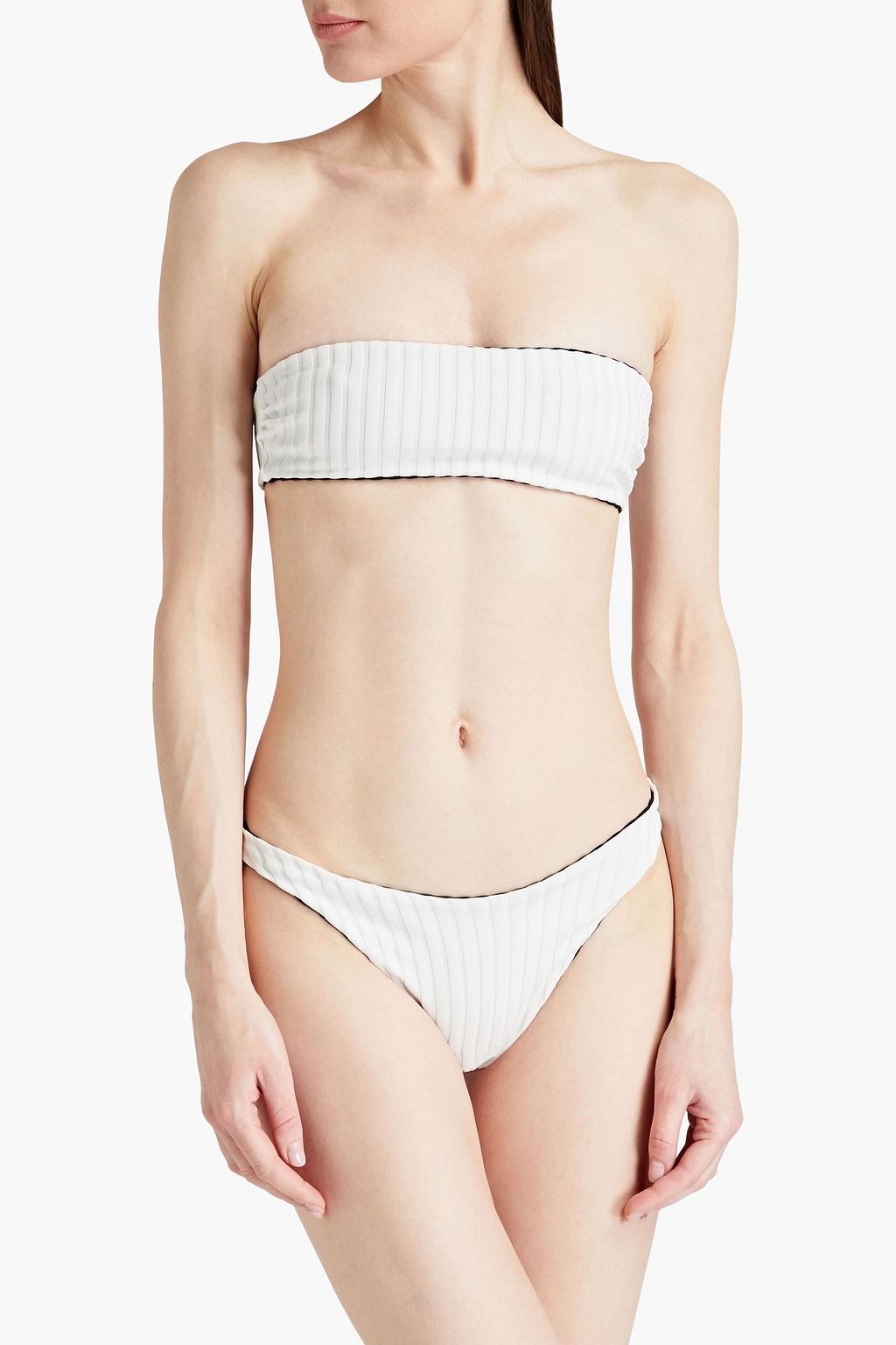 SOLID & STRIPED سروال بكيني «أنابيل» بخصر منخفض بتصميم مضلع قابل للارتداء على الوجهين
