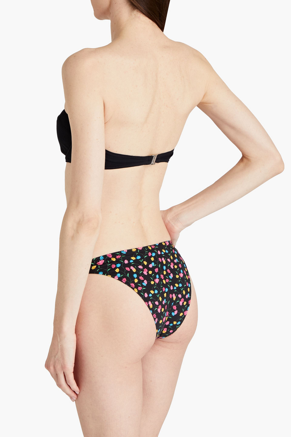  Solid & Striped - The Elsa Tief Sitzendes Bikini-höschen Mit Floralem Print - Schwarz - Xs 