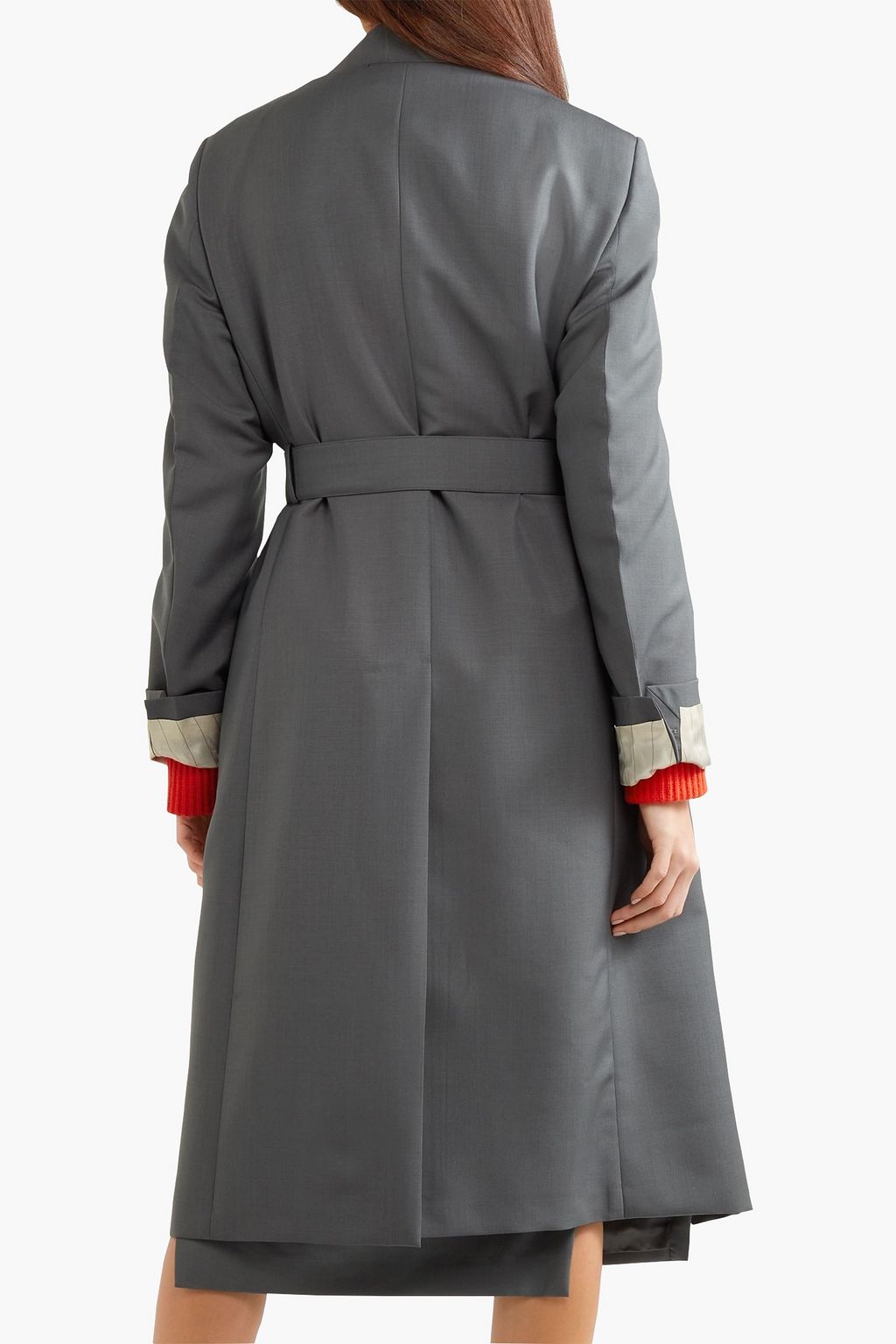 PRADA Double-breasted belted mohair and wool-blend coat