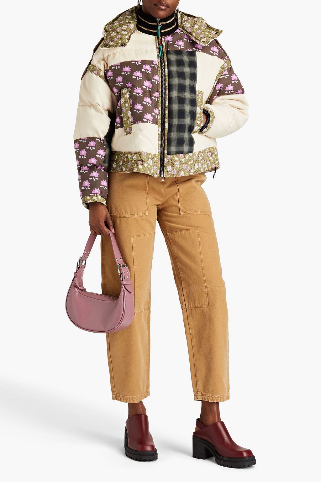 MCQ ALEXANDER MCQUEEN Patchwork-effect quilted cotton-canvas hooded jacket