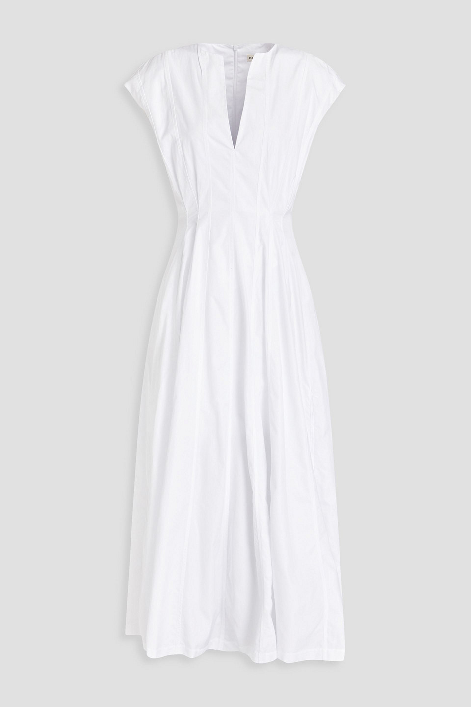 Bite Studios - Pleated organic cotton-poplin maxi dress - White - UK 10