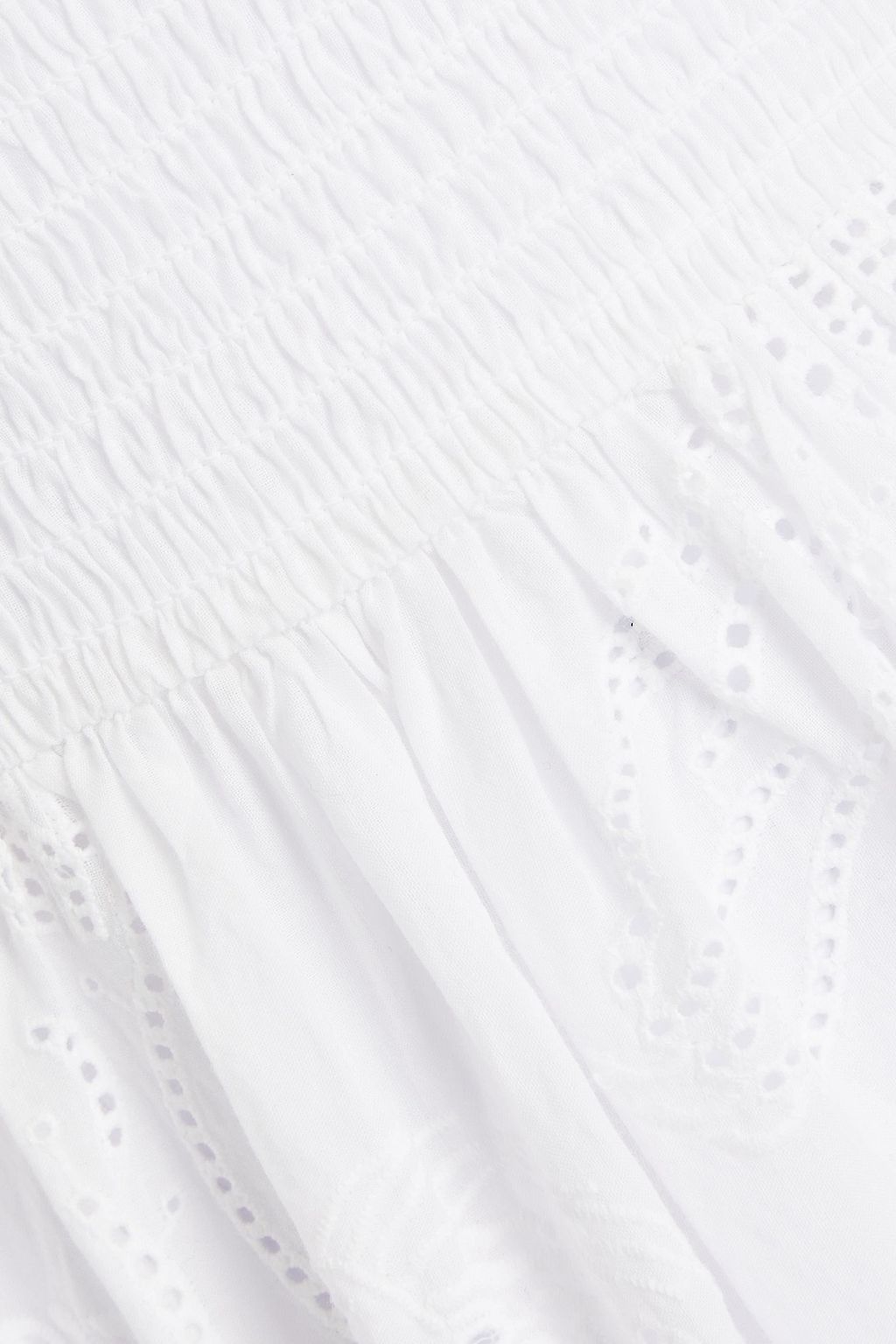 SOLID & STRIPED The Kaia shirred broderie anglaise cotton midi dress