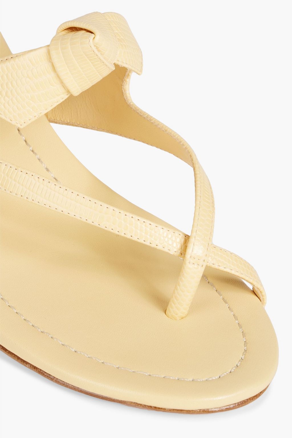 ALEXANDRE BIRMAN 클라리타 45 보우 디테일 리자드 이펙트 가죽 샌들