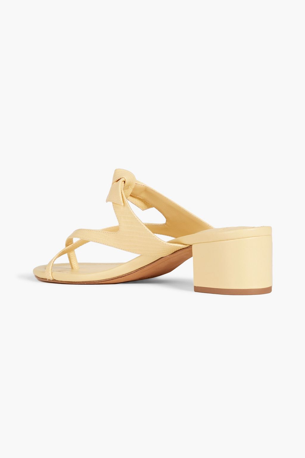 ALEXANDRE BIRMAN 클라리타 45 보우 디테일 리자드 이펙트 가죽 샌들