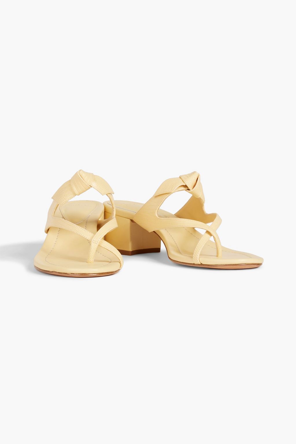 ALEXANDRE BIRMAN 클라리타 45 보우 디테일 리자드 이펙트 가죽 샌들