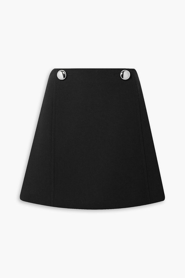 Embellished wool mini skirt