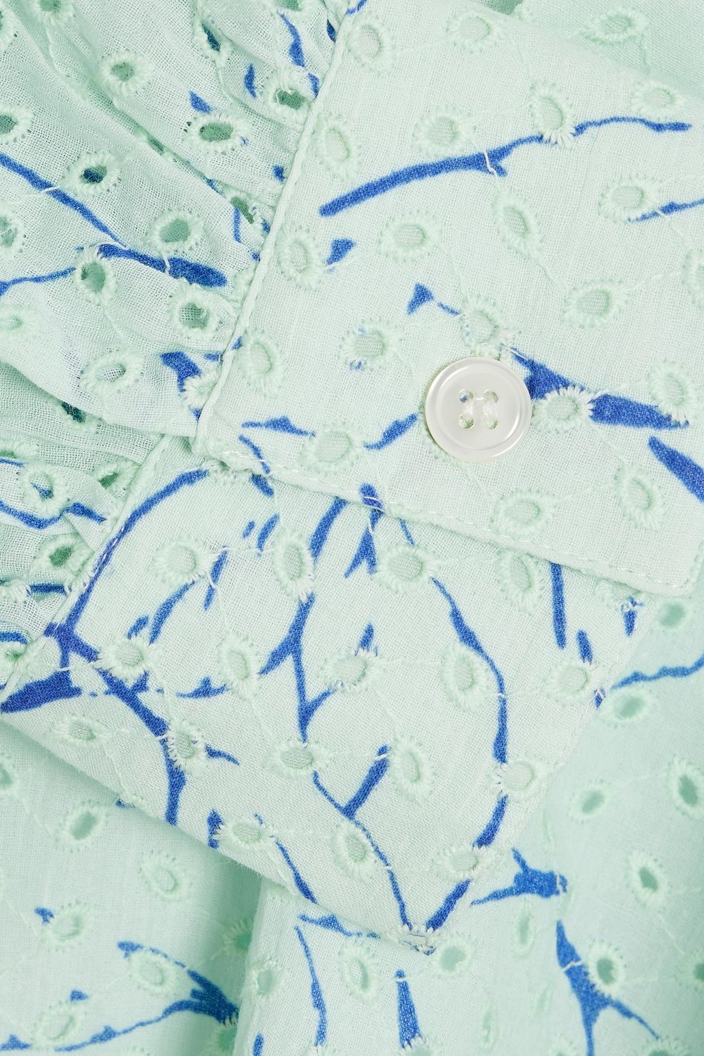 JOIE Perci printed broderie anglaise cotton top THE