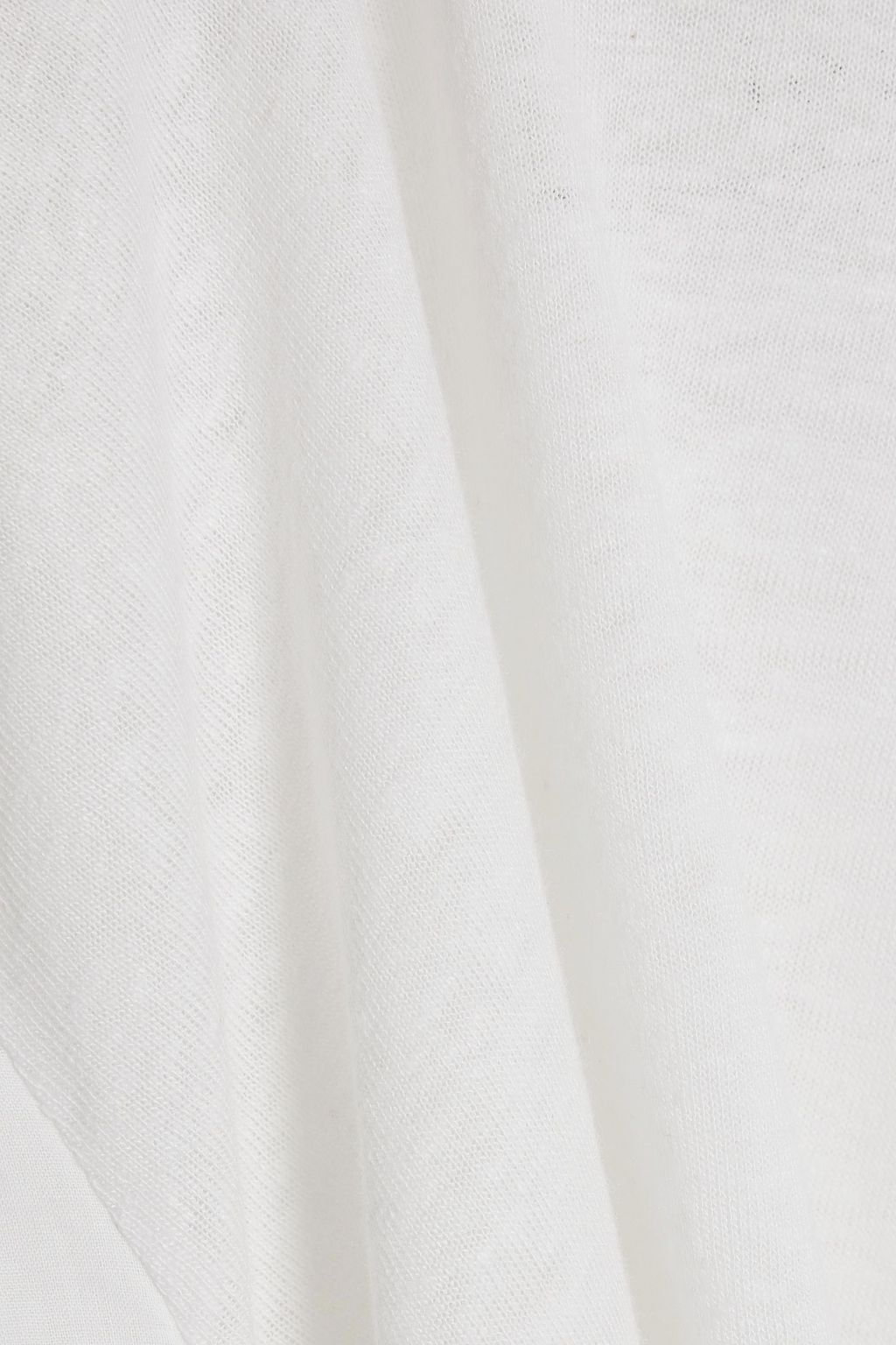 JOIE Libby poplin-paneled linen-blend jersey top