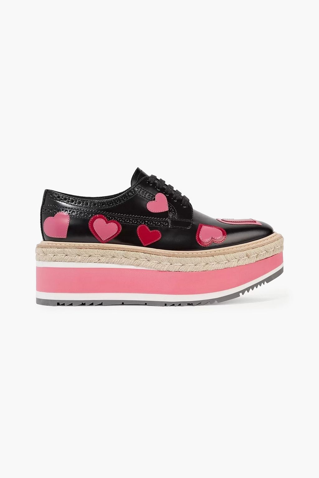 PRADA Appliquéd leather platform brogues | Sale up to 70% off | THE OUTNET