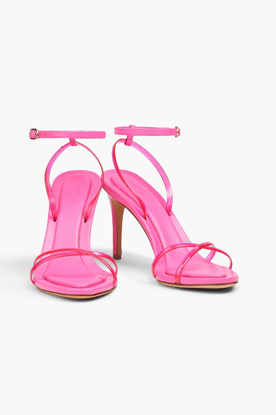 Alexandre Birman Elisa Leather And Pvc Sandals In Bright Pink