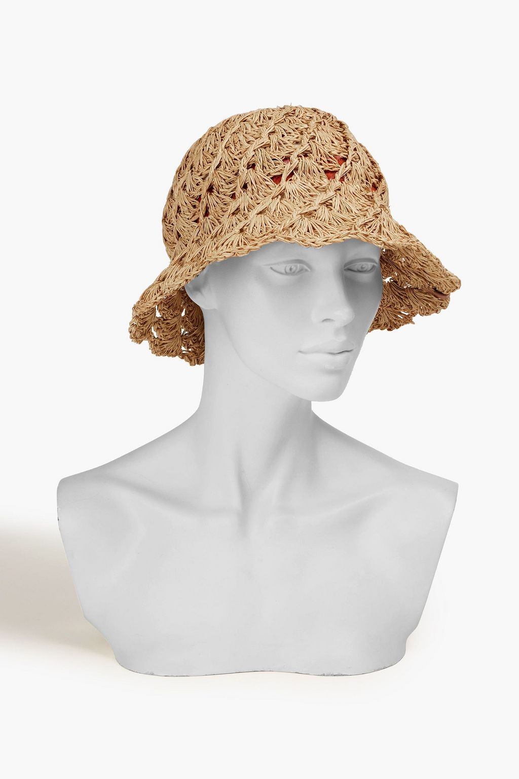 ZIMMERMANN Scalloped crocheted raffia bucket hat