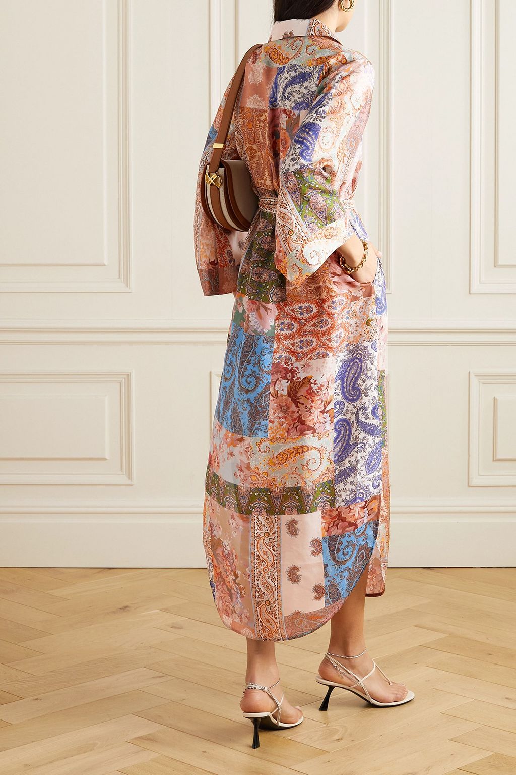 ZIMMERMANN Devi belted paisley-print silk midi shirt dress