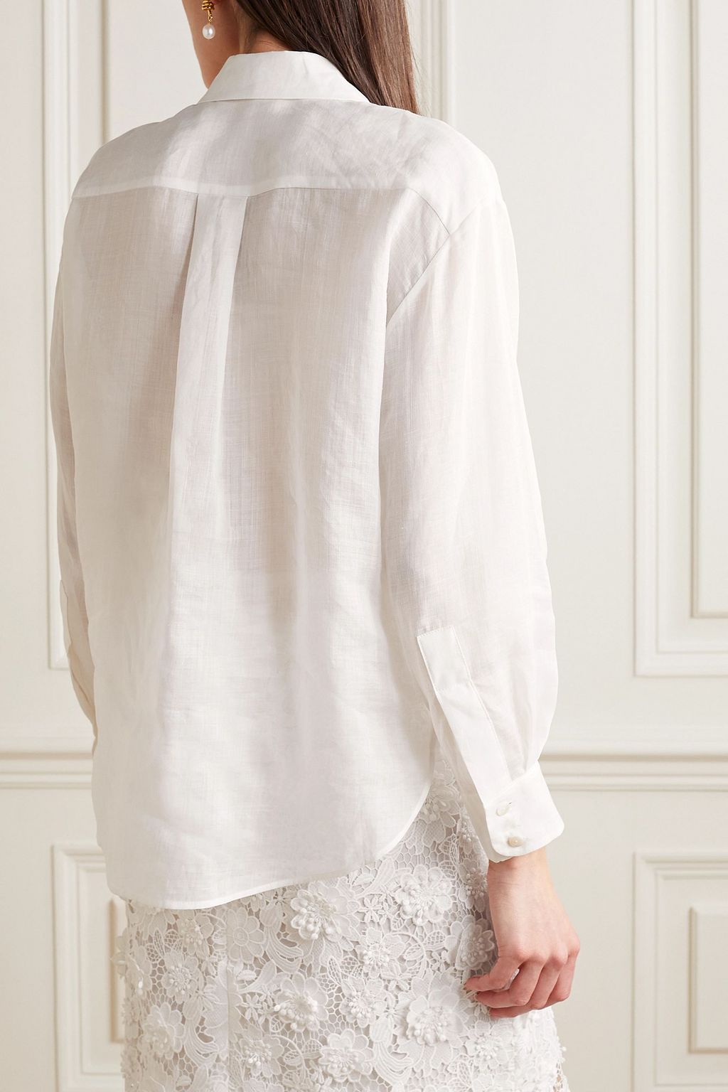 ZIMMERMANN Guipure lace and ramie blouse