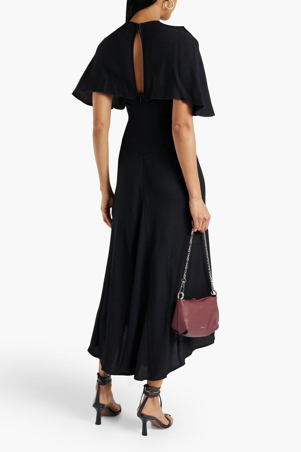 VICTORIA BECKHAM Cold-shoulder crepe midi dress