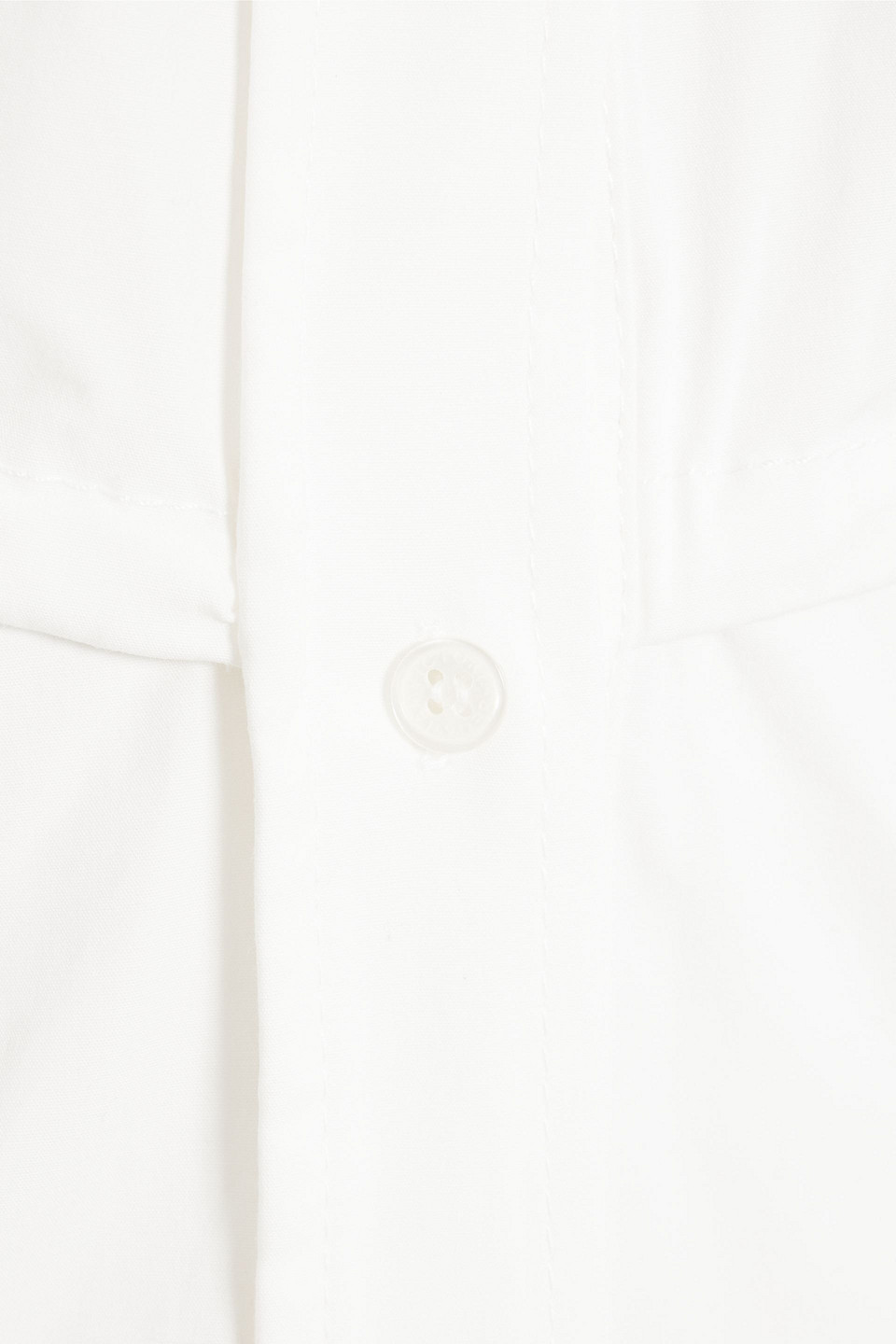 Victoria Beckham Cutout Gathered Organic Cotton-blend Poplin Shirt Dress In White